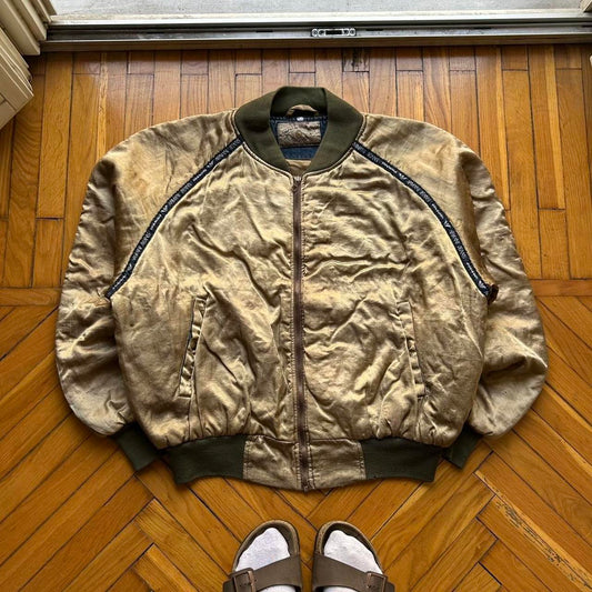1980s Armani Jeans Bomber Jacket Gold XL