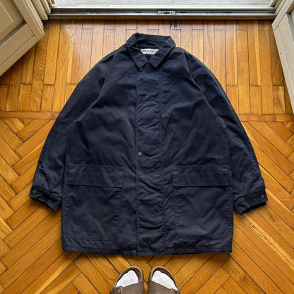 1980s Giorgio Armani Coat Navy XXL