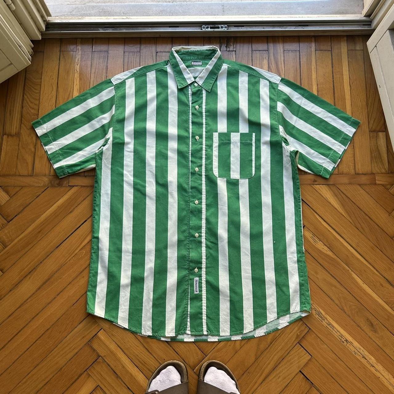 1980s Boneville Striped Shirt L