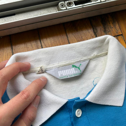 1980s Puma Tennis Polo Shirt S