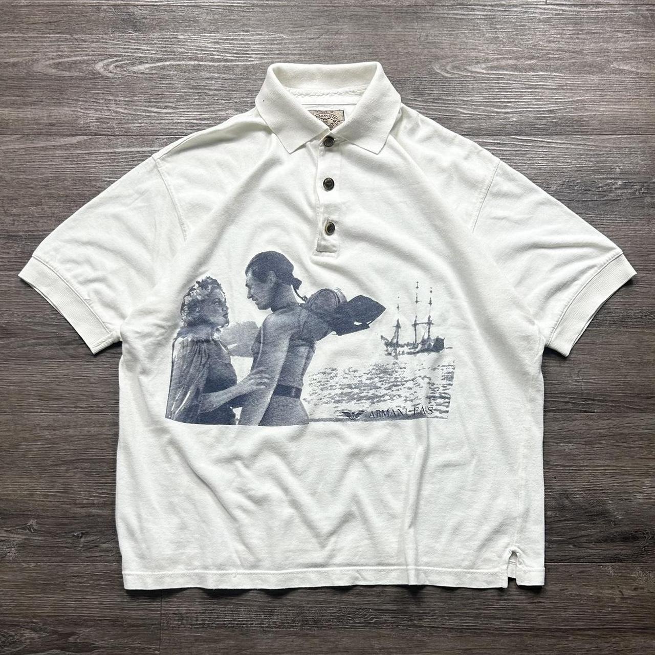 1990s Armani Polo Shirt White M