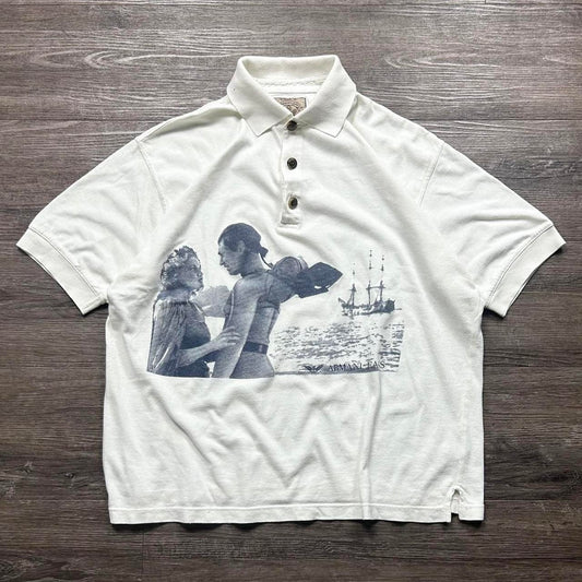 1990s Armani Polo Shirt White M