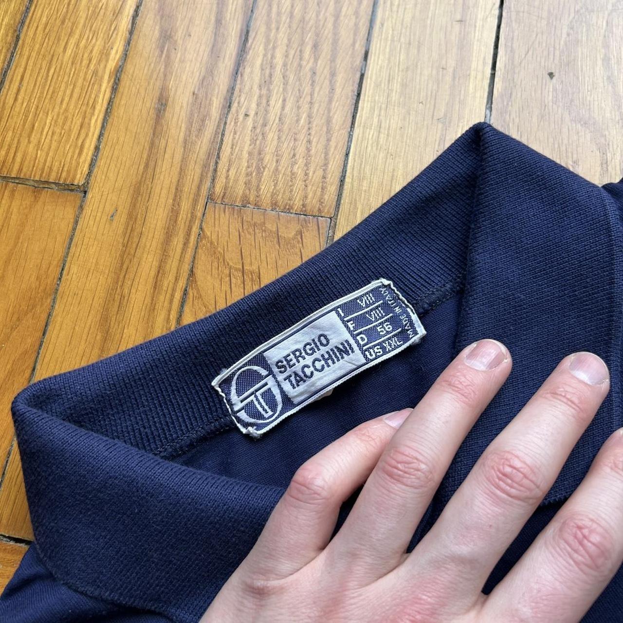 1980s Sergio Tacchini Polo Shirt Navy M