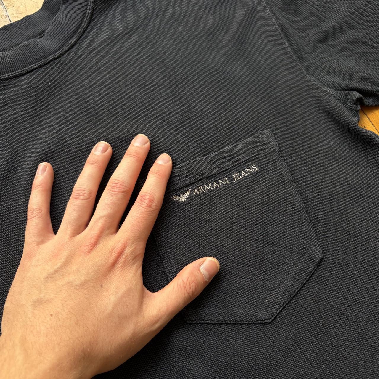 1990s Armani Jeans T Shirt Black M