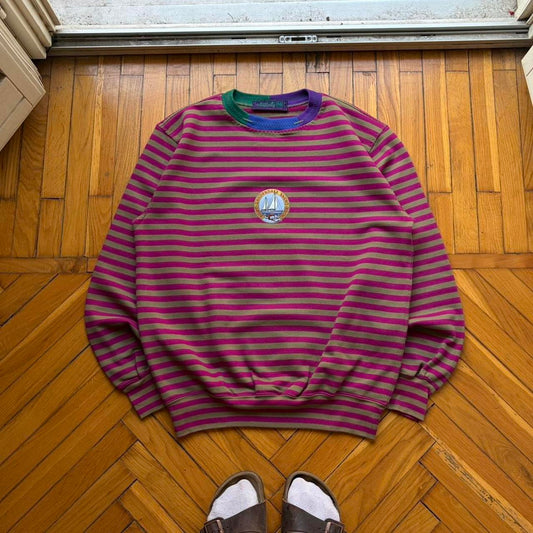 1990s Best Company Striped Sweatshirt M