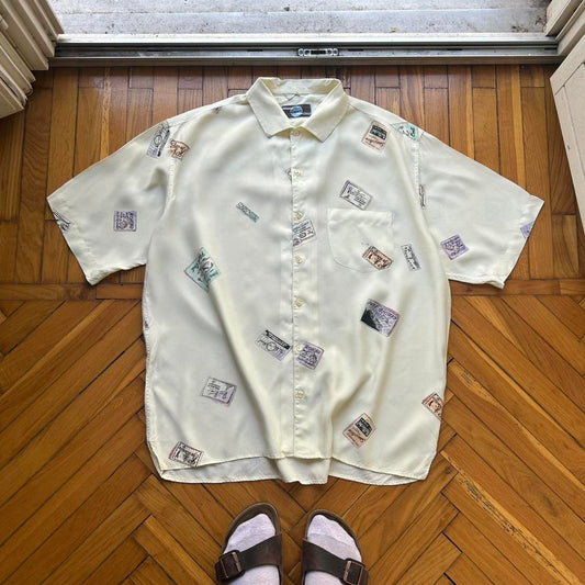 1990s Fiorucci Classic Nouveau Print Shirt XL