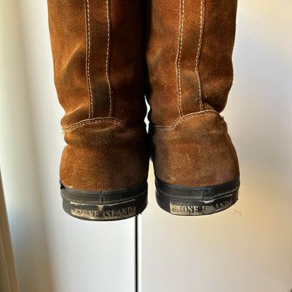 1980s Stone Island Marina Suede Boots Brown UK 10