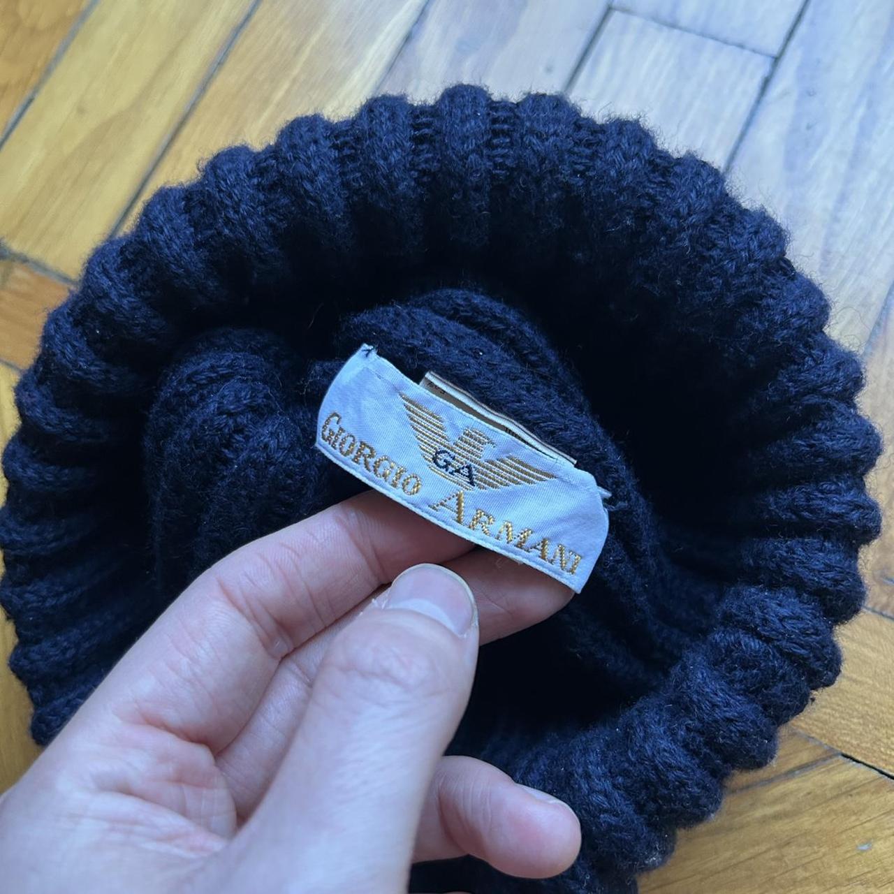 1980s Giorgio Armani Knitted Beanie Navy II