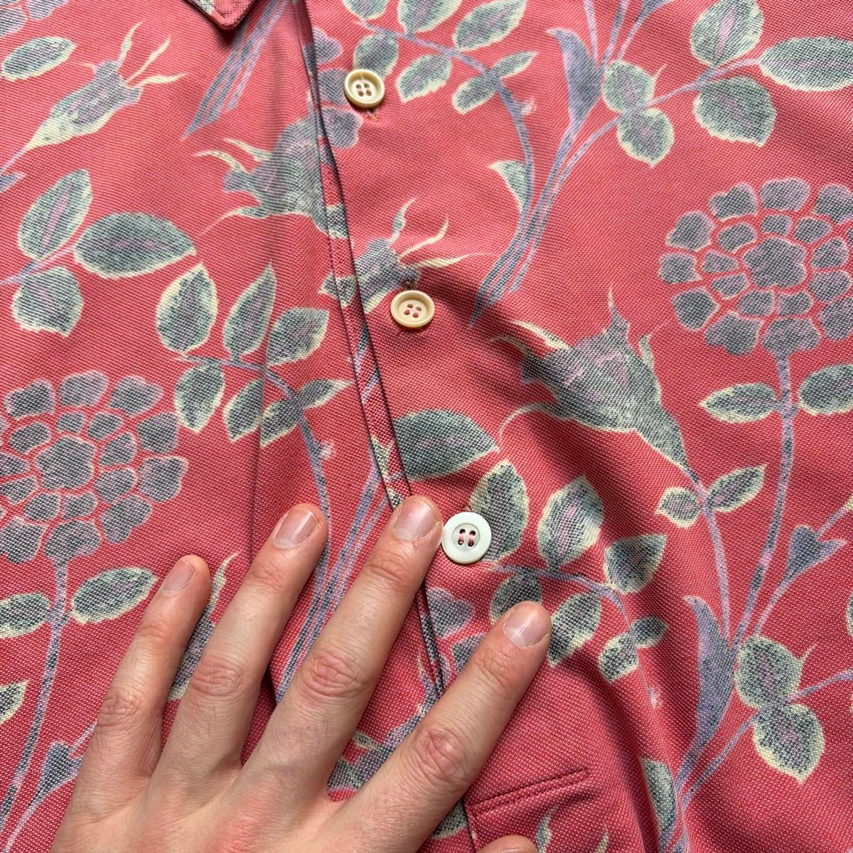1980s CP Company Floral Polo Shirt L