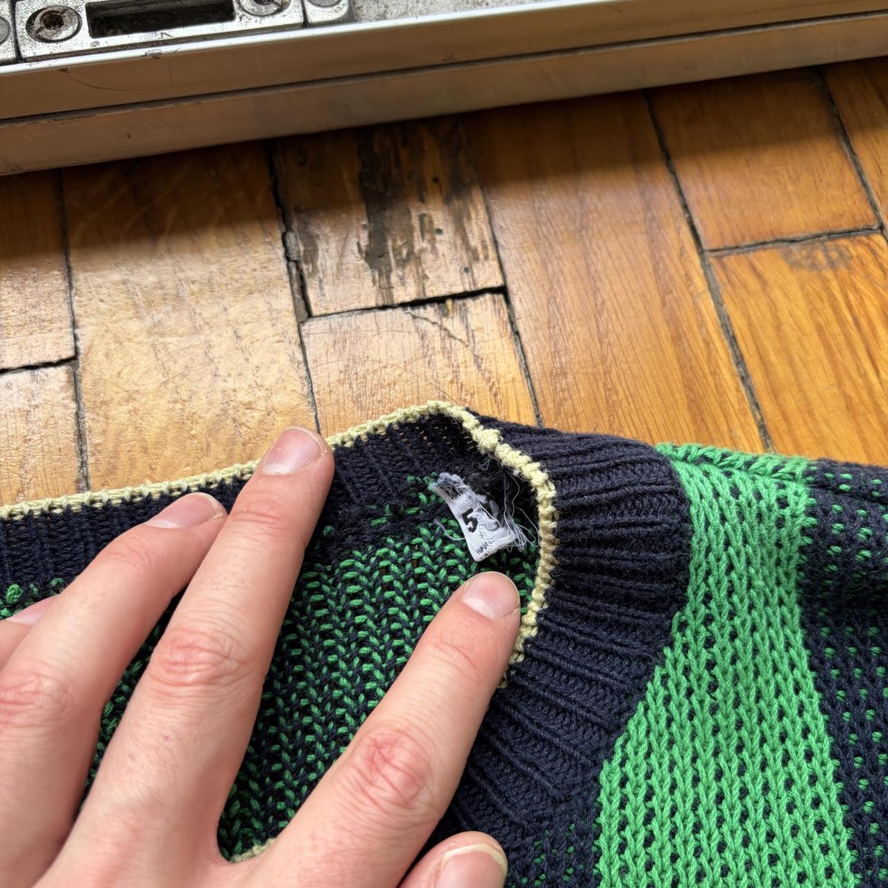 1980s Emporio Armani Striped Knitted Jumper L