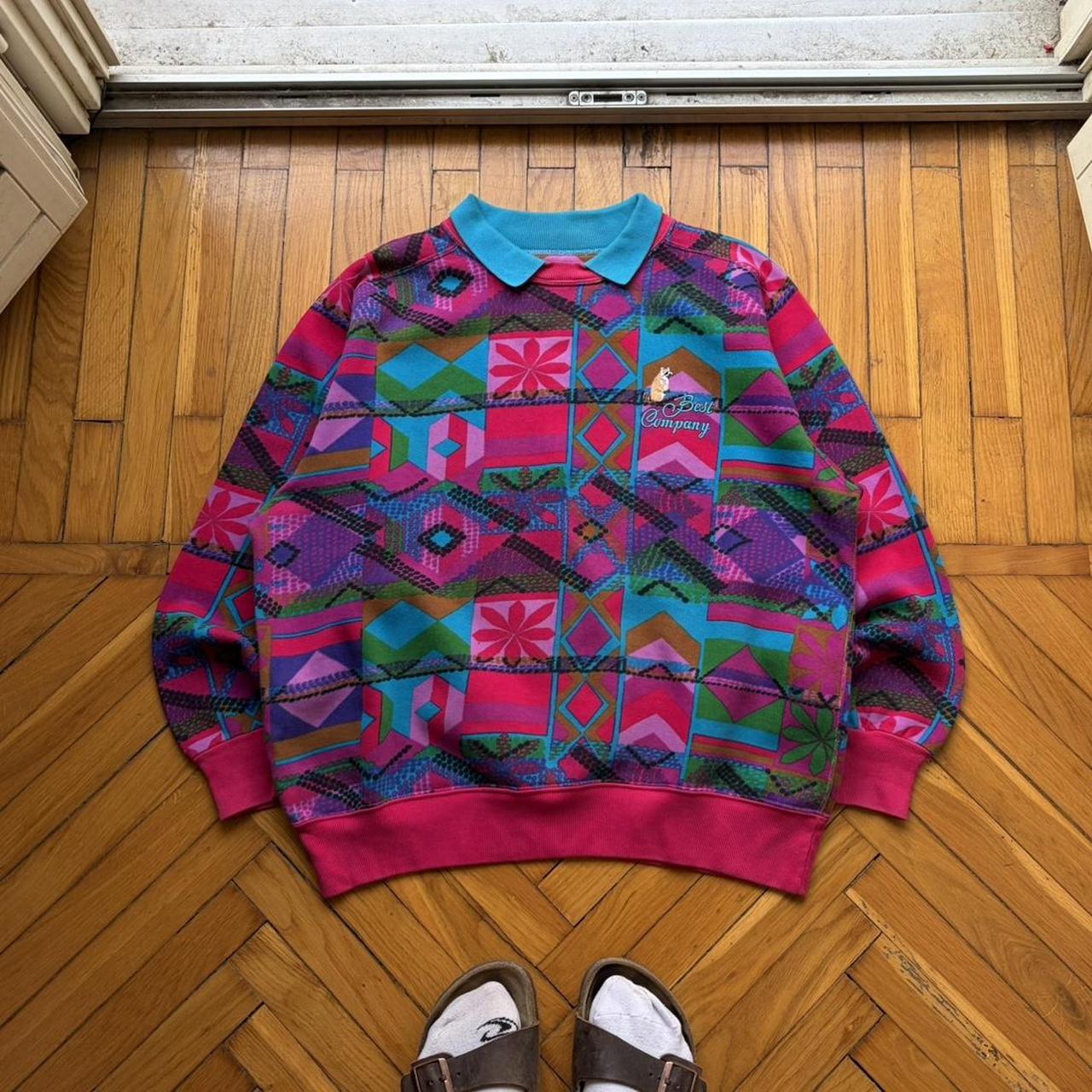 1980s Best Company Pattern Sweatshirt L