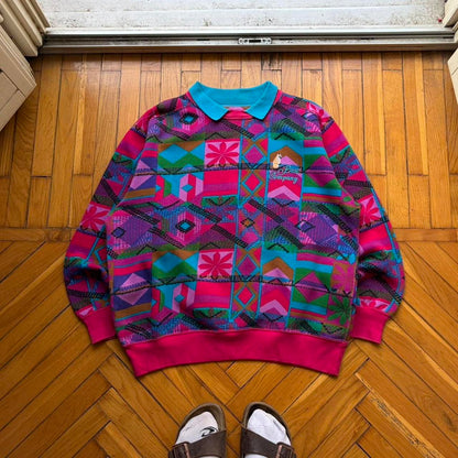 1980s Best Company Pattern Sweatshirt L