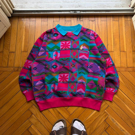1980s Best Company Pattern Sweatshirt L