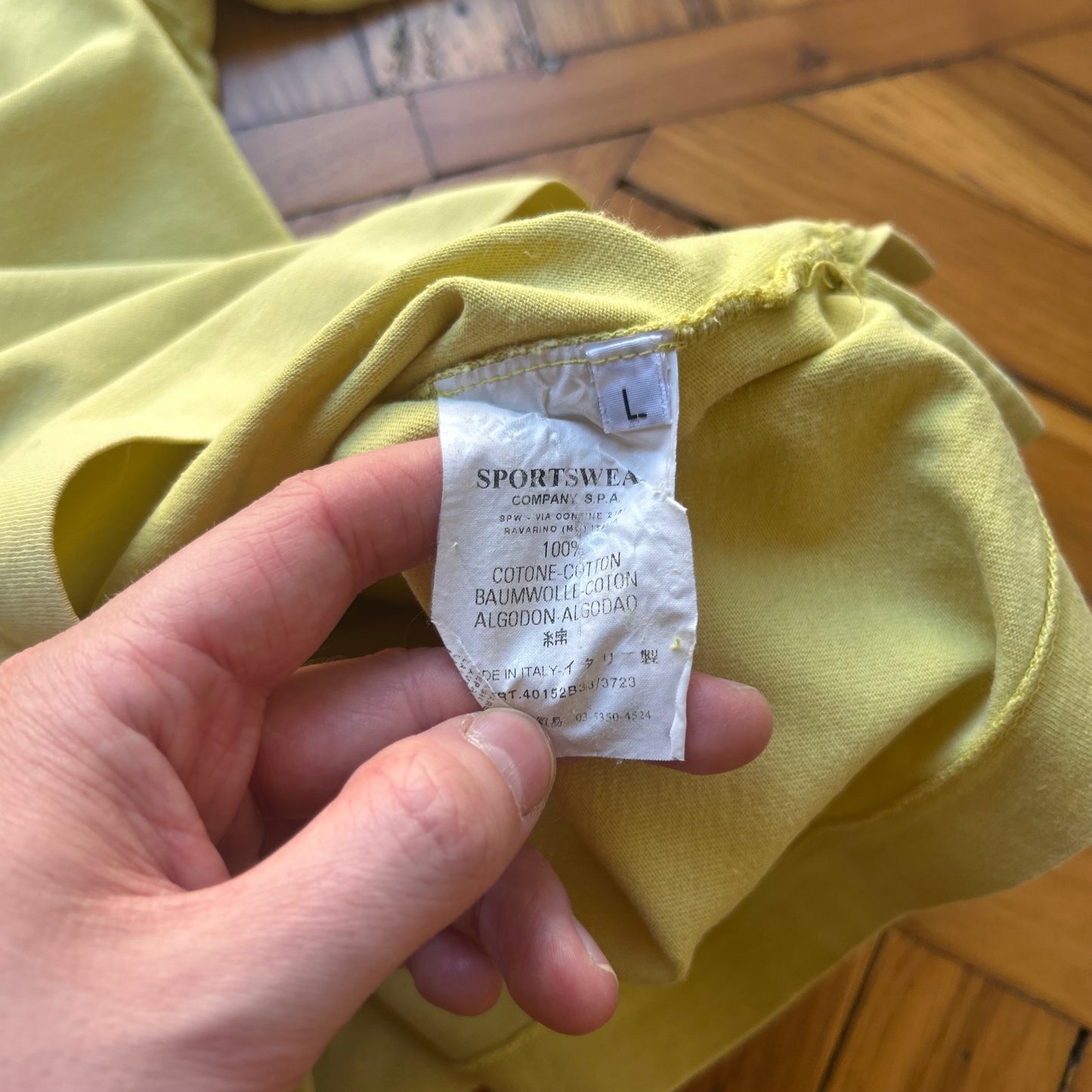 S/S 2004 Stone Island Polo Shirt Yellow L