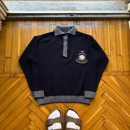 1980s Emporio Armani Jumper Navy S