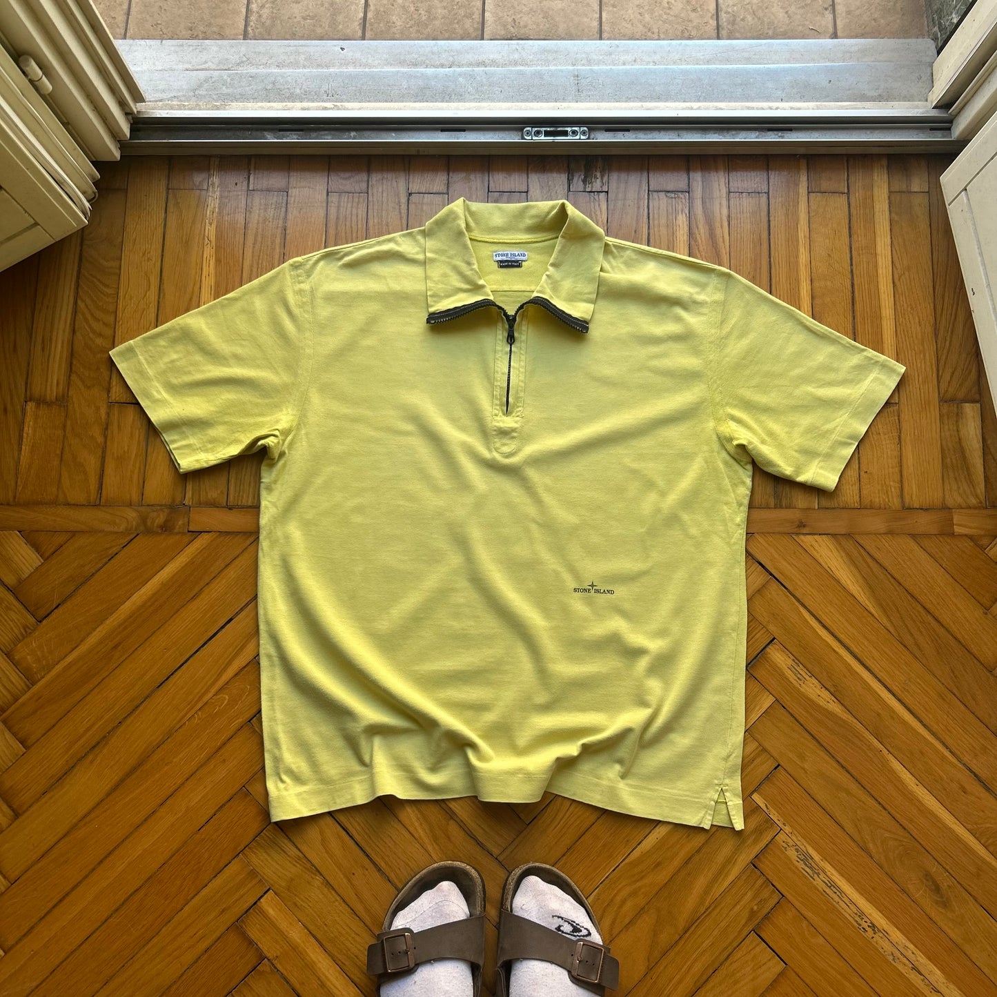 S/S 2004 Stone Island Polo Shirt Yellow L