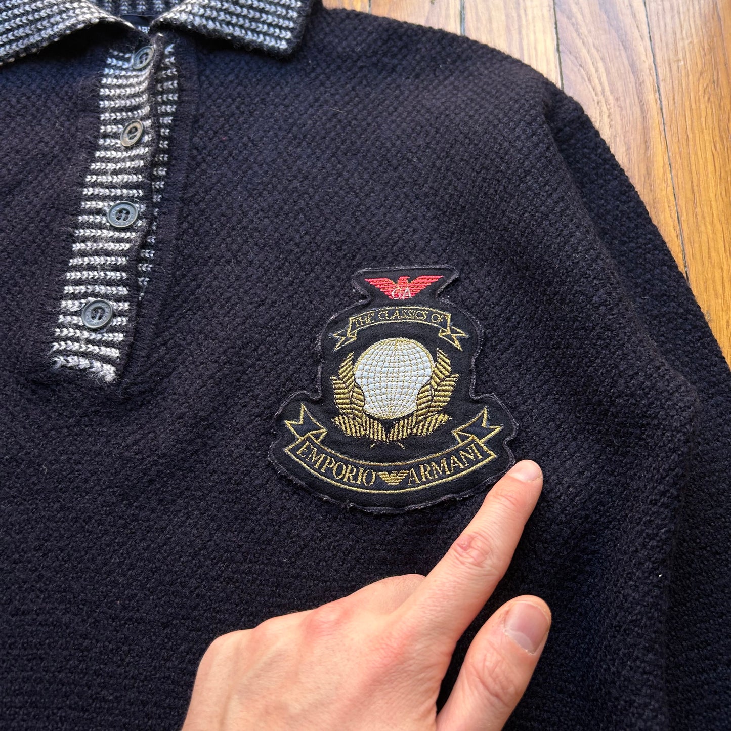 1980s Emporio Armani Jumper Navy S