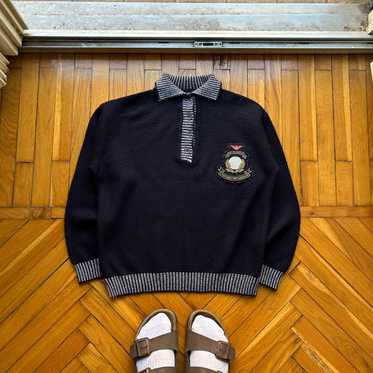 1980s Emporio Armani Jumper Navy S