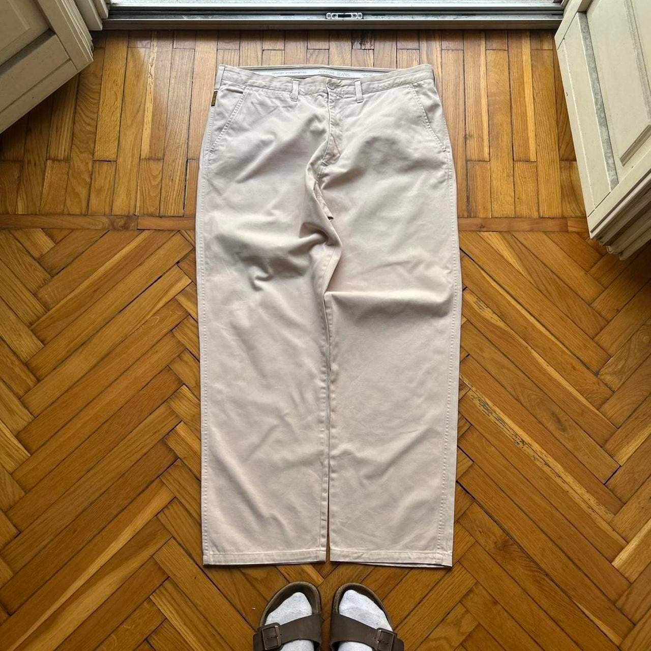 1990s Armani Jeans Trousers Cream 38W 32L
