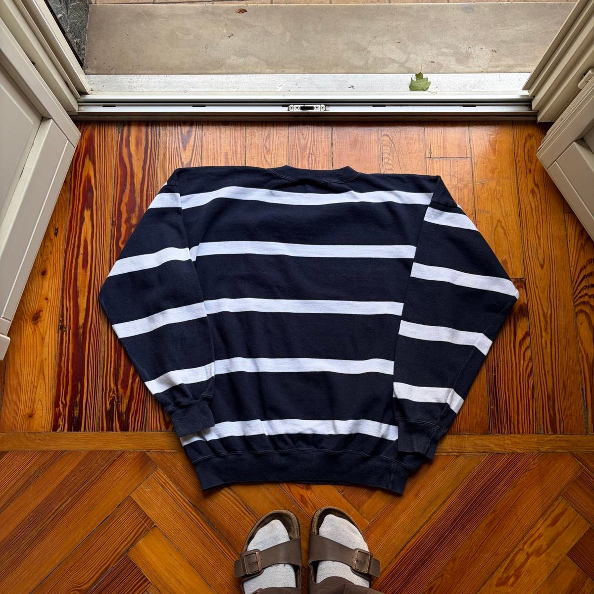1990s Benetton Striped Sweatshirt XL