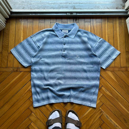 1990s Armani Jeans Stonewashed Polo Shirt Striped L