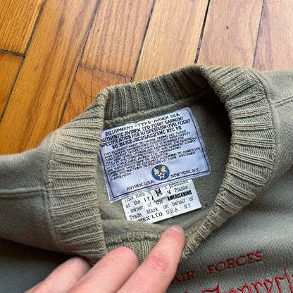 1990 Avirex Graphic Sweatshirt Green M