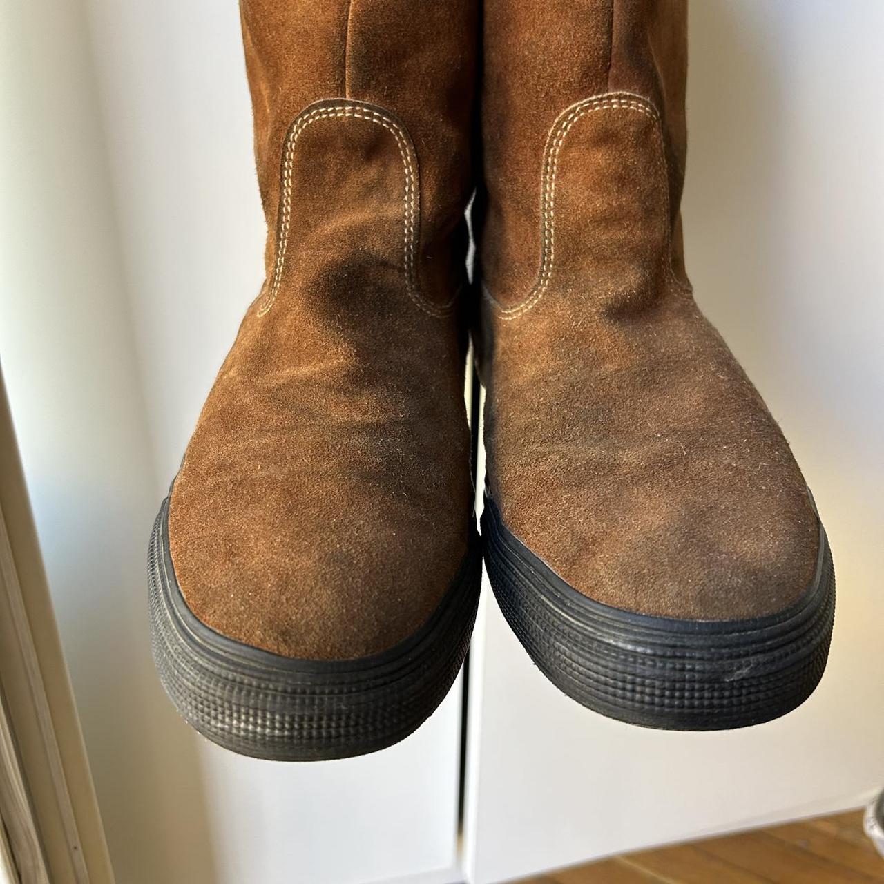 1980s Stone Island Marina Suede Boots Brown UK 10