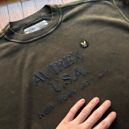 1990s Avirex Sweatshirt Khaki XXL