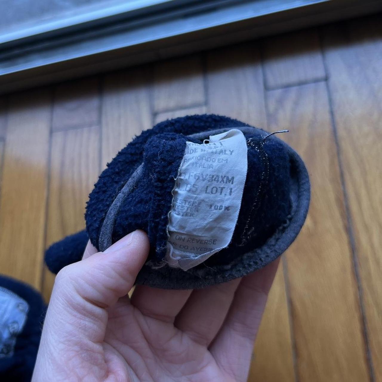 1990s Armani Jeans Fleece Gloves Navy OS