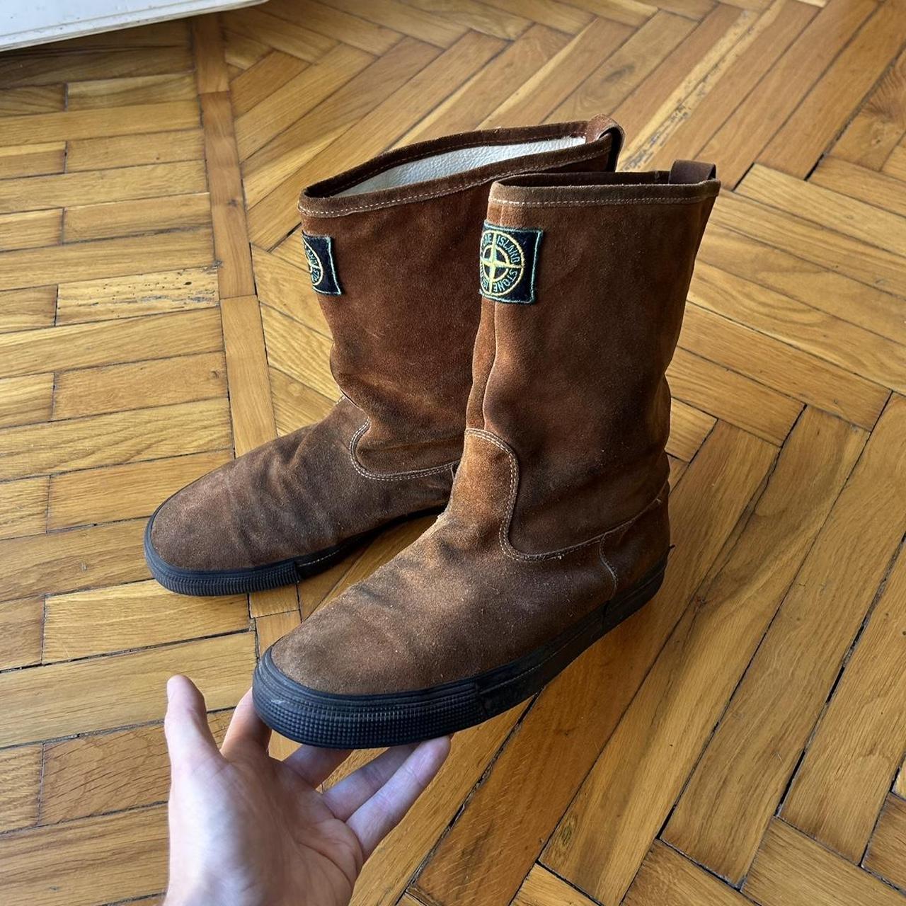 1980s Stone Island Marina Suede Boots Brown UK 10