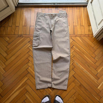2000s Armani Collezioni Cargo Trousers Beige 34W 30L