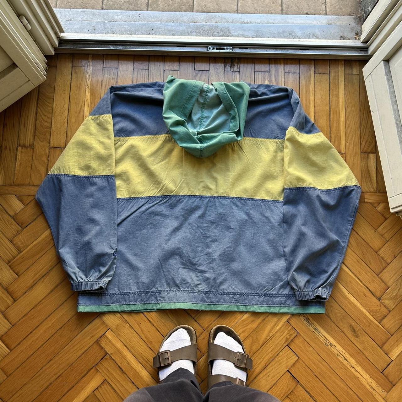 1990s Nike Hooded Jacket Blue Yellow XXL