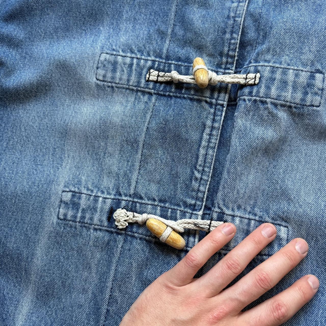 1990s Valentino Denim Duffle Coat XL