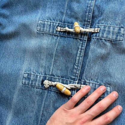 1990s Valentino Denim Duffle Coat XL