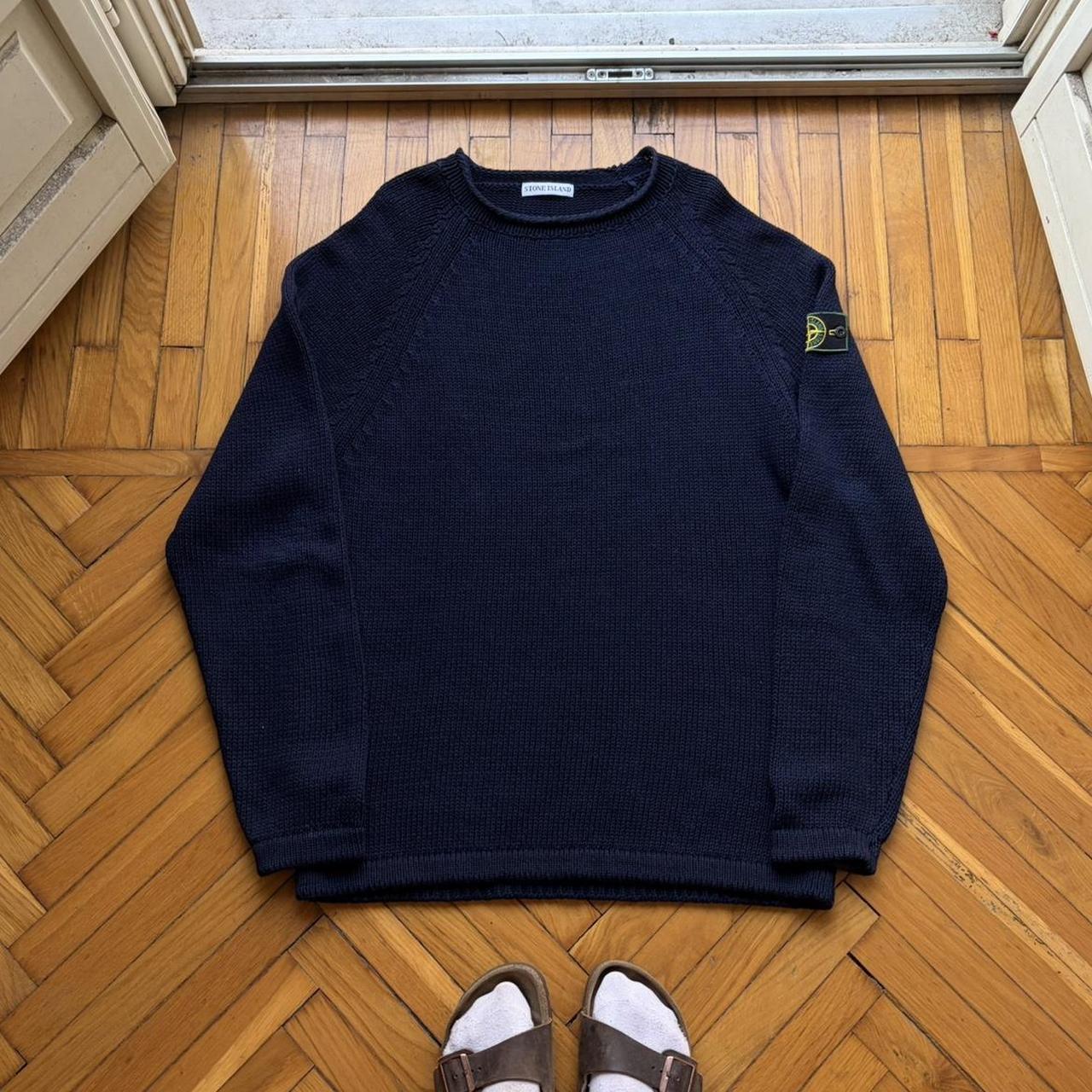 1990s Stone Island Knitted Jumper Navy XL
