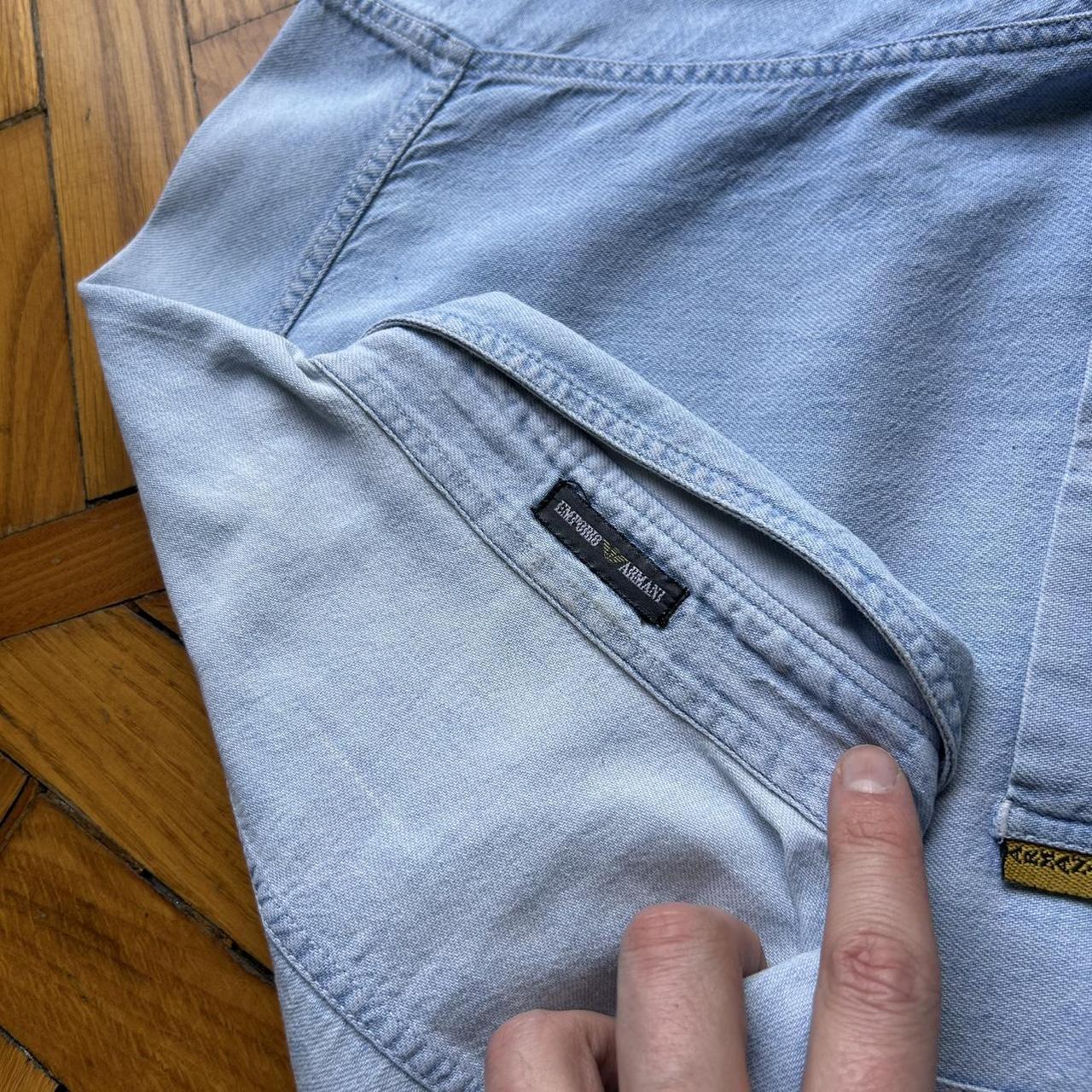 1980s Emporio Armani Denim Shirt Blue L