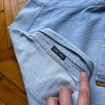 1980s Emporio Armani Denim Shirt Blue L