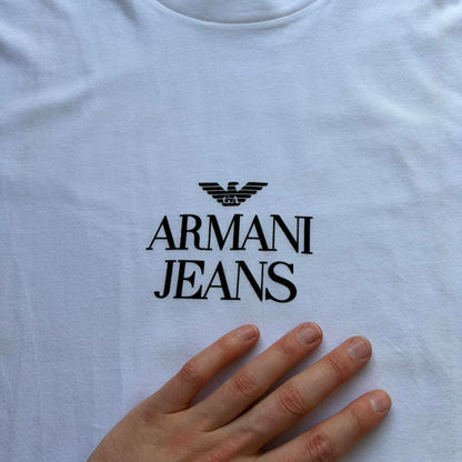 1990s Armani Jeans T Shirt White M