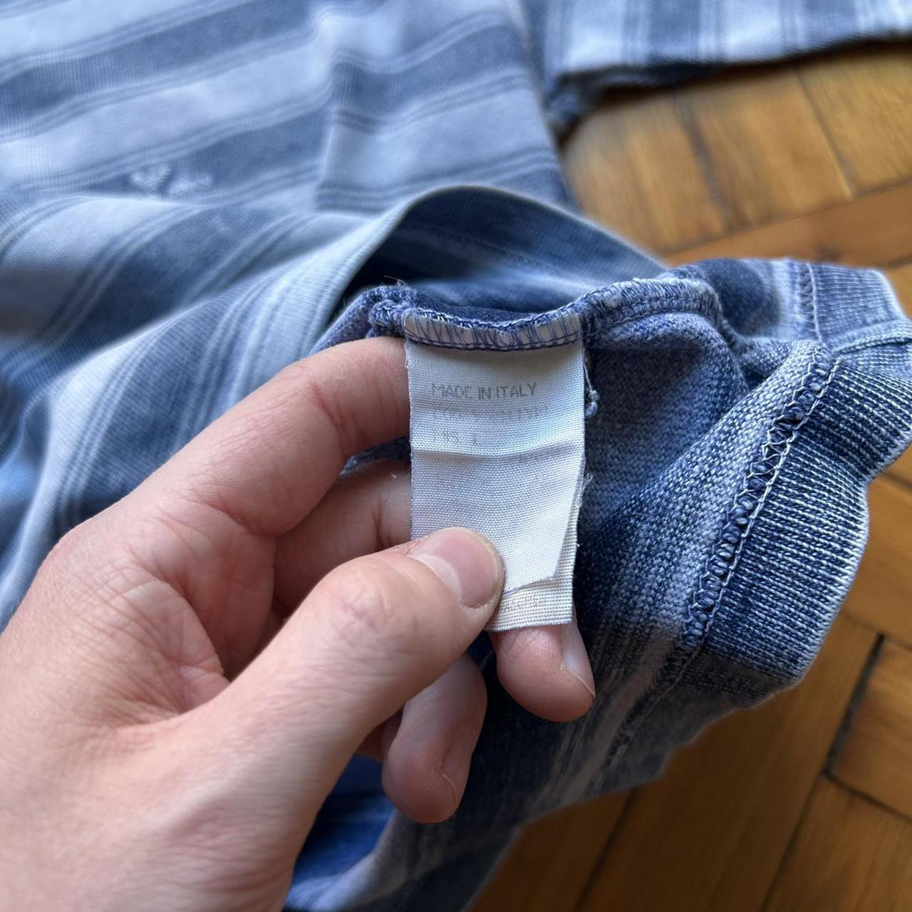 1990s Armani Jeans Stonewashed Polo Shirt Striped L