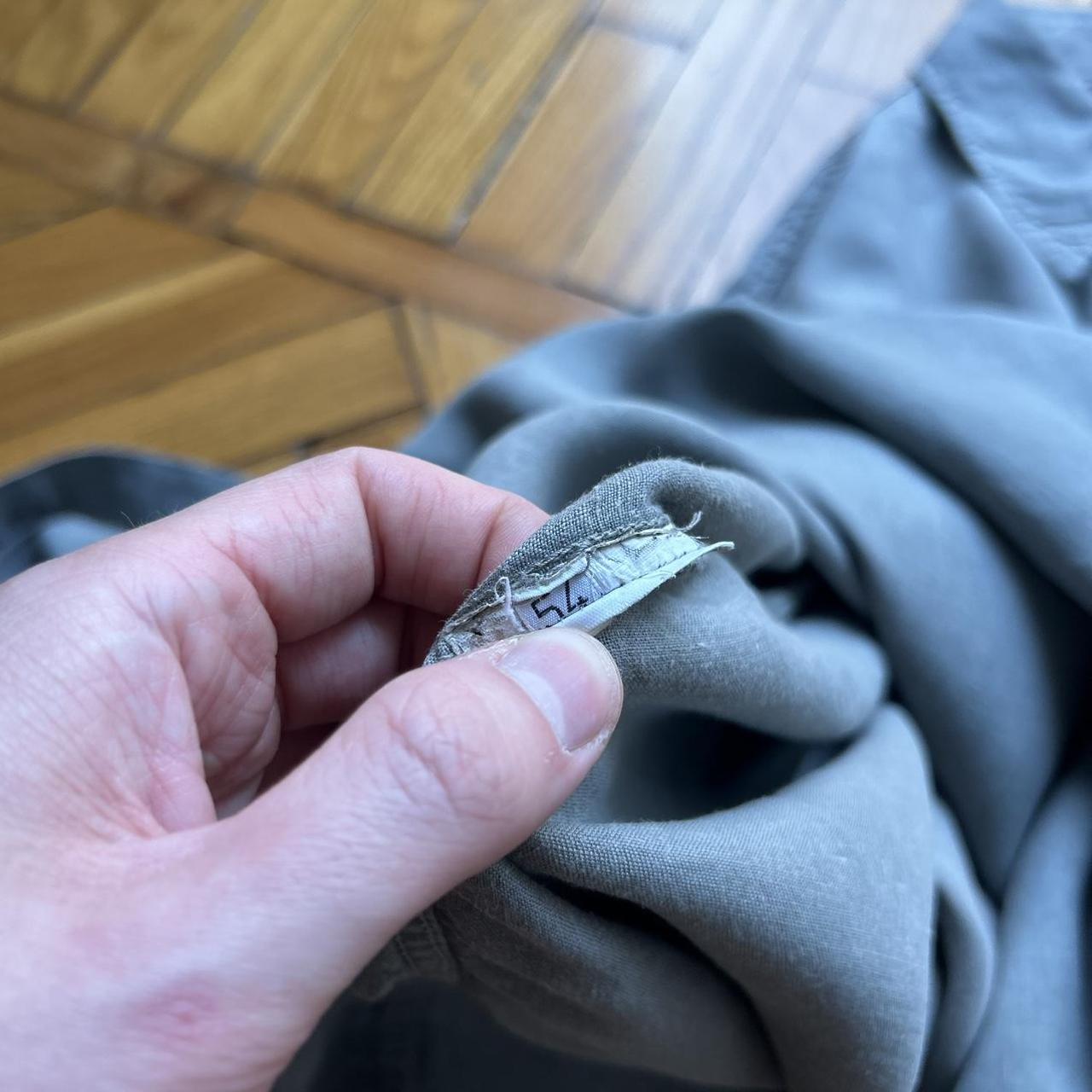 2000s Emporio Armani Linen Shirt Grey XL