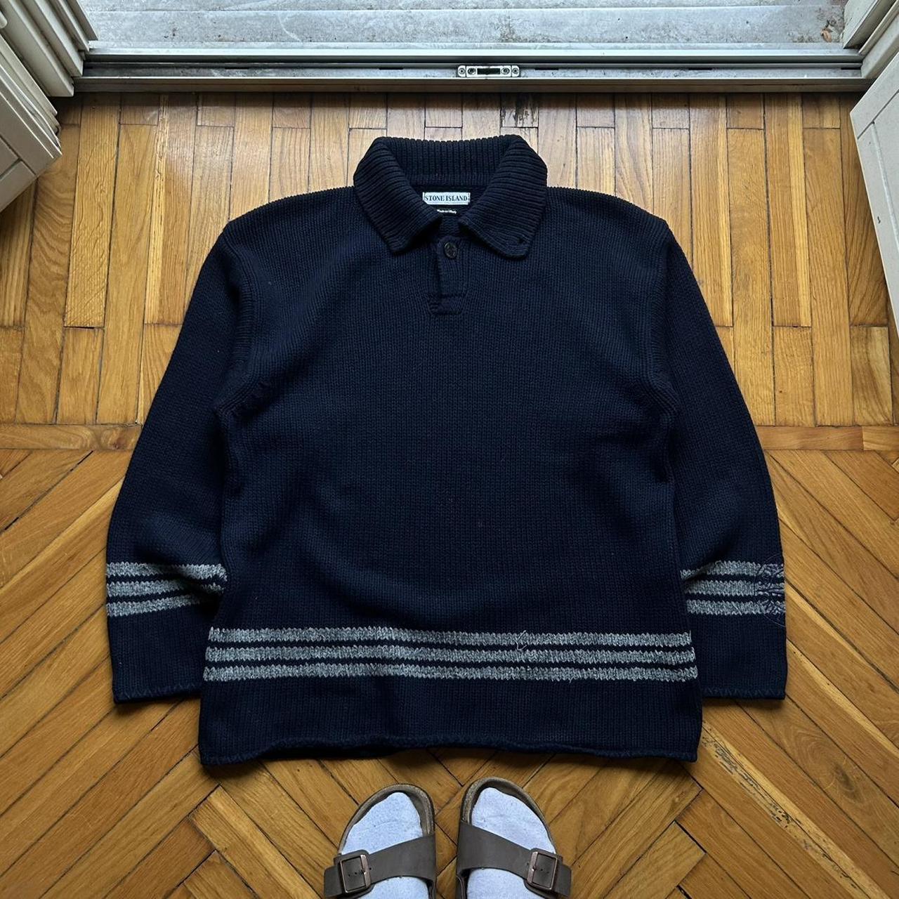 A/W 1997 Stone Island Knitted Jumper Navy L