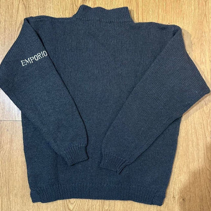 1980s Emporio Armani Knitted Jumper Grey L