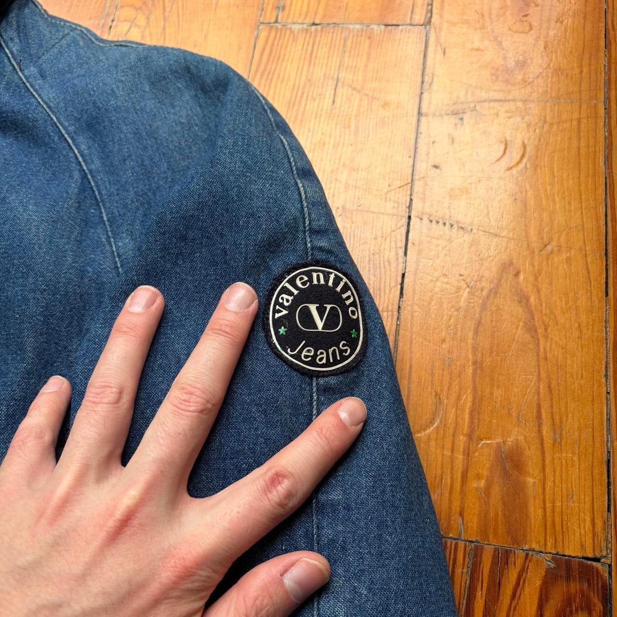 1990s Valentino Lined Denim Coat L