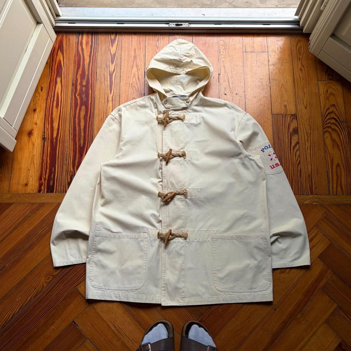 1990s Ralph Lauren Duffle Coat Cream L