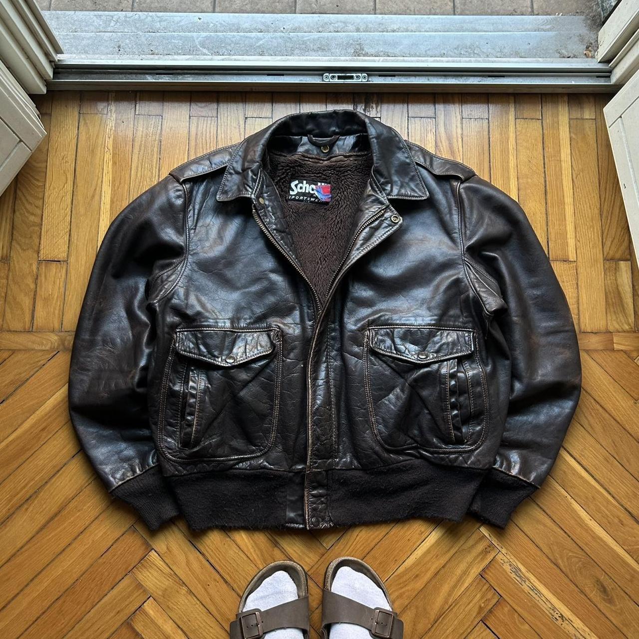 1990s Schott Leather Jacket Brown L