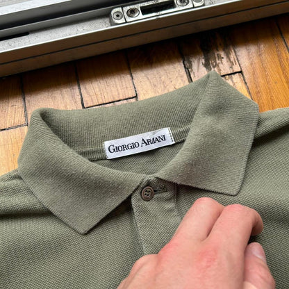 1980s Giorgio Armani Polo Shirt Khaki M