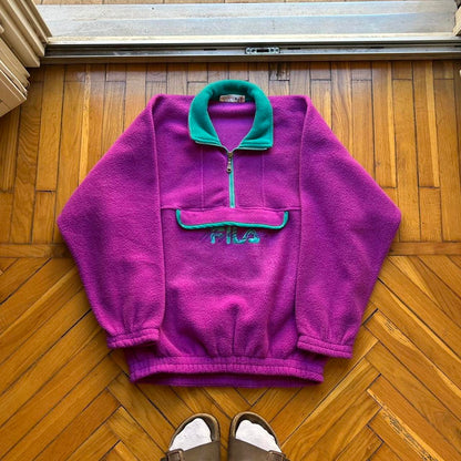 1990s Fila Magic Line Fleece Sweatshirt M