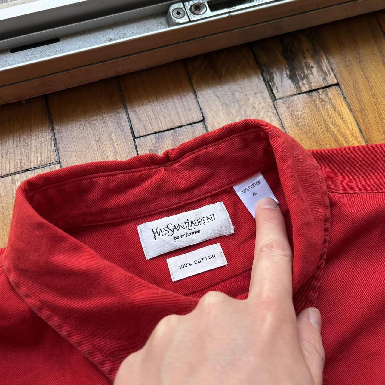 1990s Yves Saint Laurent Shirt Red XL