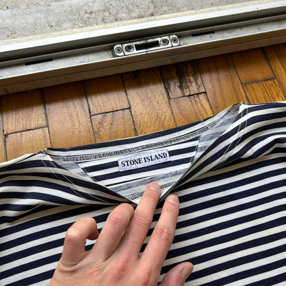 1980s Stone Island Striped T Shirt L