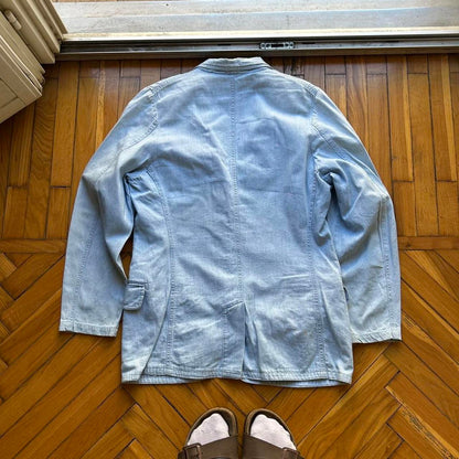 1980s Armani Jeans Denim Blazer Blue Women's 44/L
